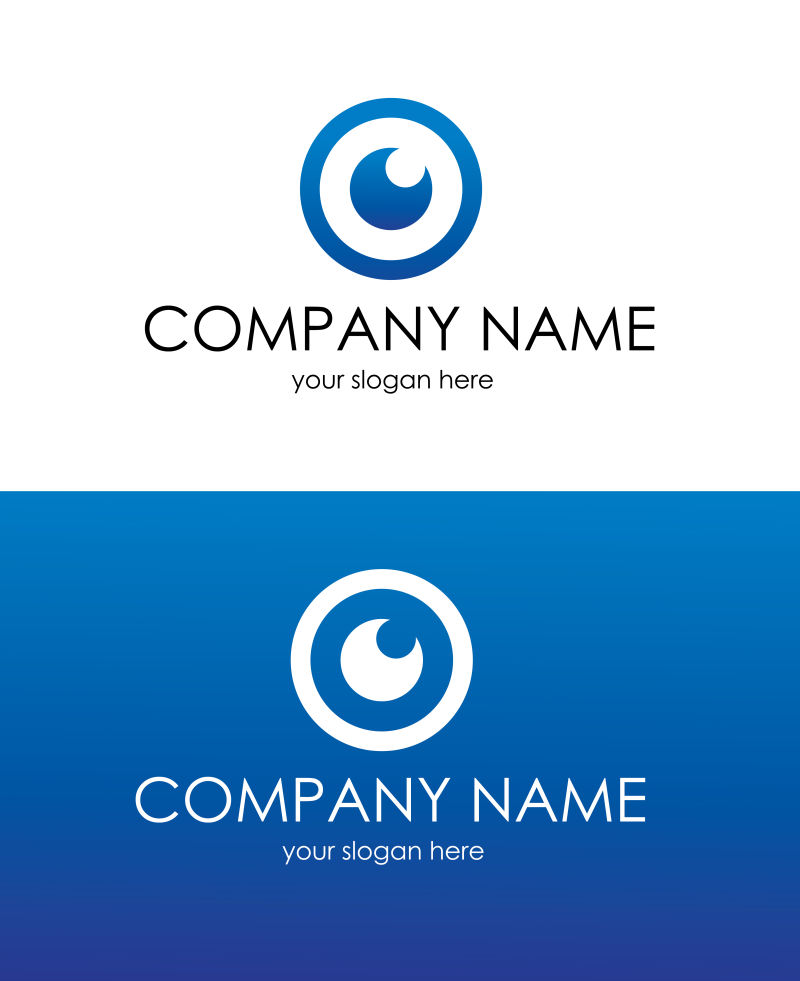 矢量蓝色设计logo与图标