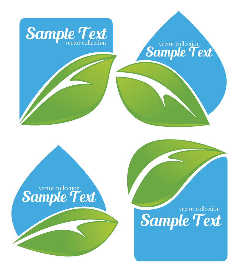 创意矢量生态绿叶元素图标设计