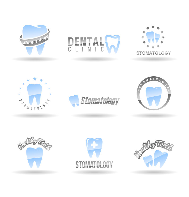 牙科护理标志矢量设计
