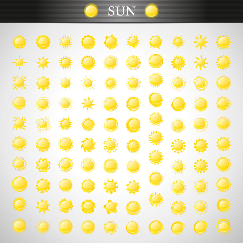 创意的太阳插图矢量设计