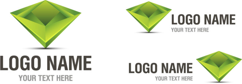 矢量绿色logo名称与图标