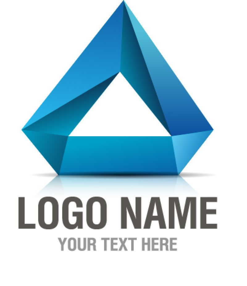 矢量蓝色三角名称logo与图标