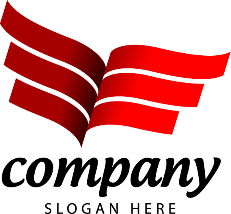 矢量白色背景红色条形公司logo名称与图标