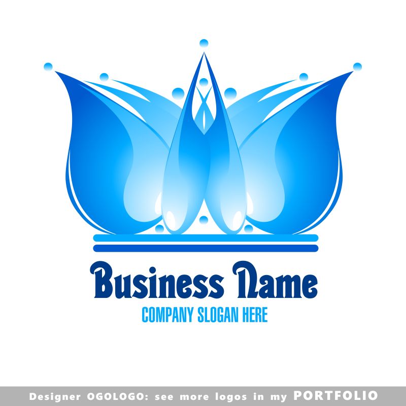 矢量蓝色行业名称logo与图标