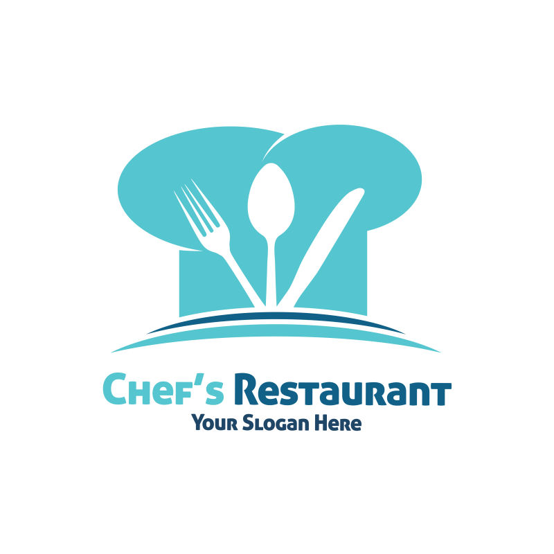 矢量餐具logo与图标