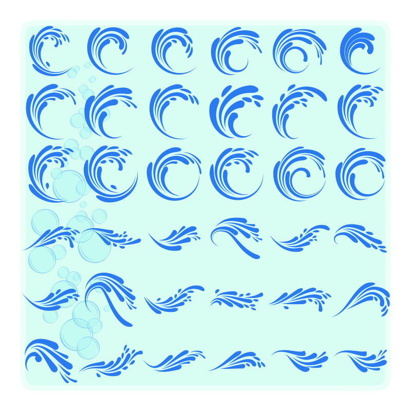 矢量蓝色水波logo与图标