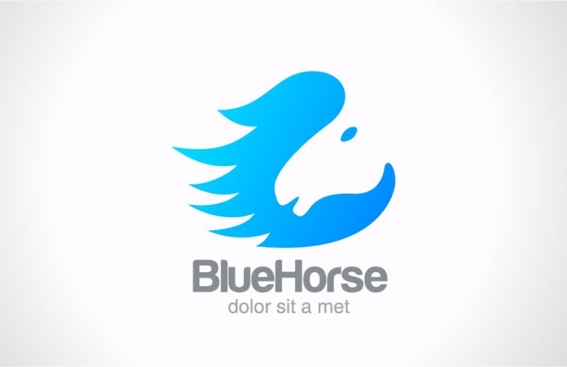 矢量抽象蓝色logo与图标