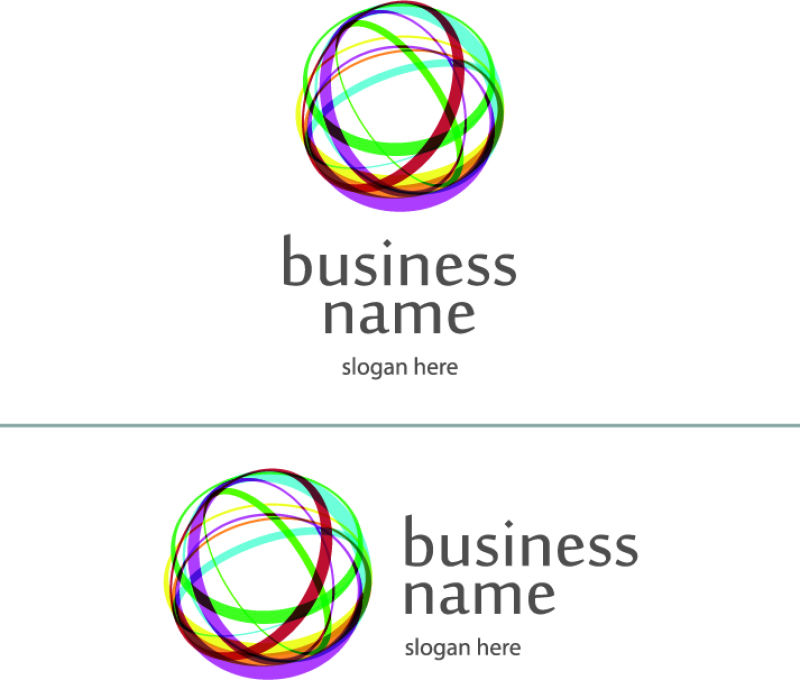 矢量圆形线条logo与图标