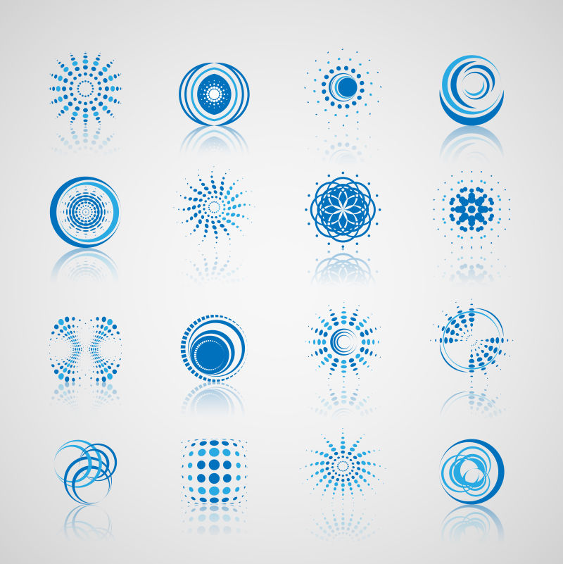 创意矢量蓝色抽象圆形标志设计