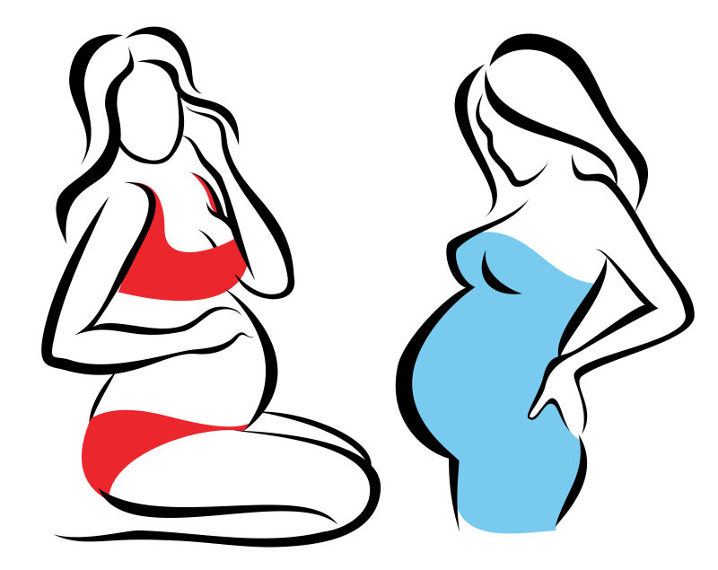 矢量孕妇图标设计