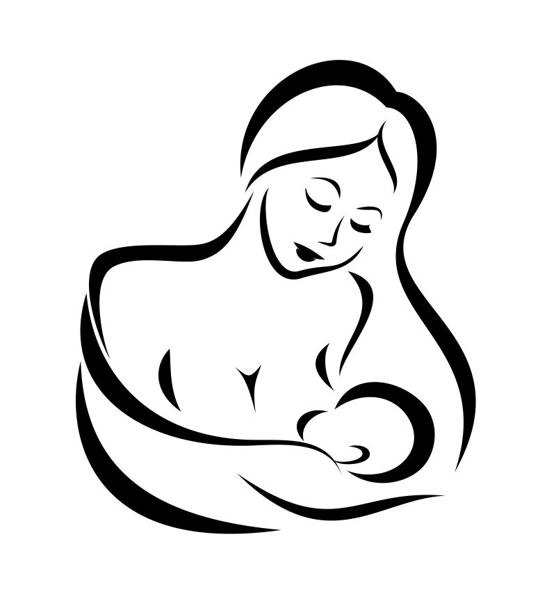 创意矢量抽象母乳喂养的标志设计