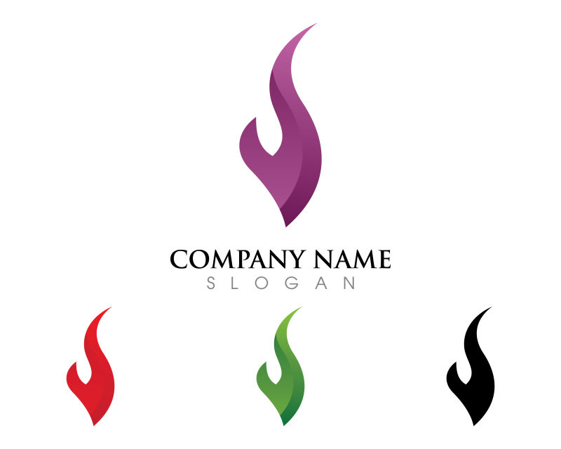 矢量公司logo与火焰图标