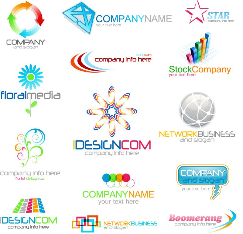 矢量公司logo与不同图标的设计