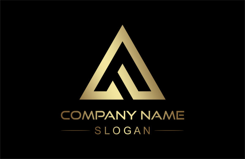 金属三角形标志矢量商业logo