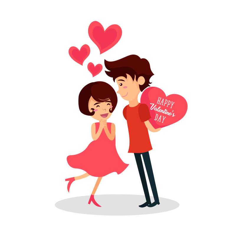 创意矢量情人节主题的情侣插图
