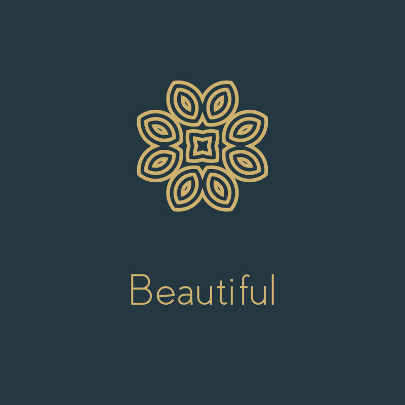 抽象矢量金色花型线性标志设计图片素材-矢量金色线型logo插画素材