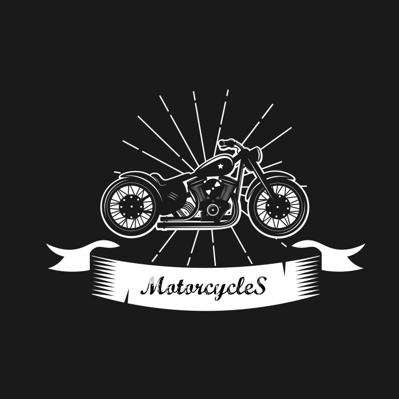 抽象矢量摩托车徽章