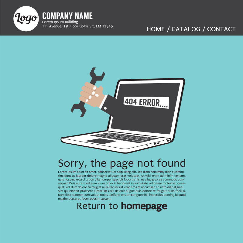 404错误页面矢量设计