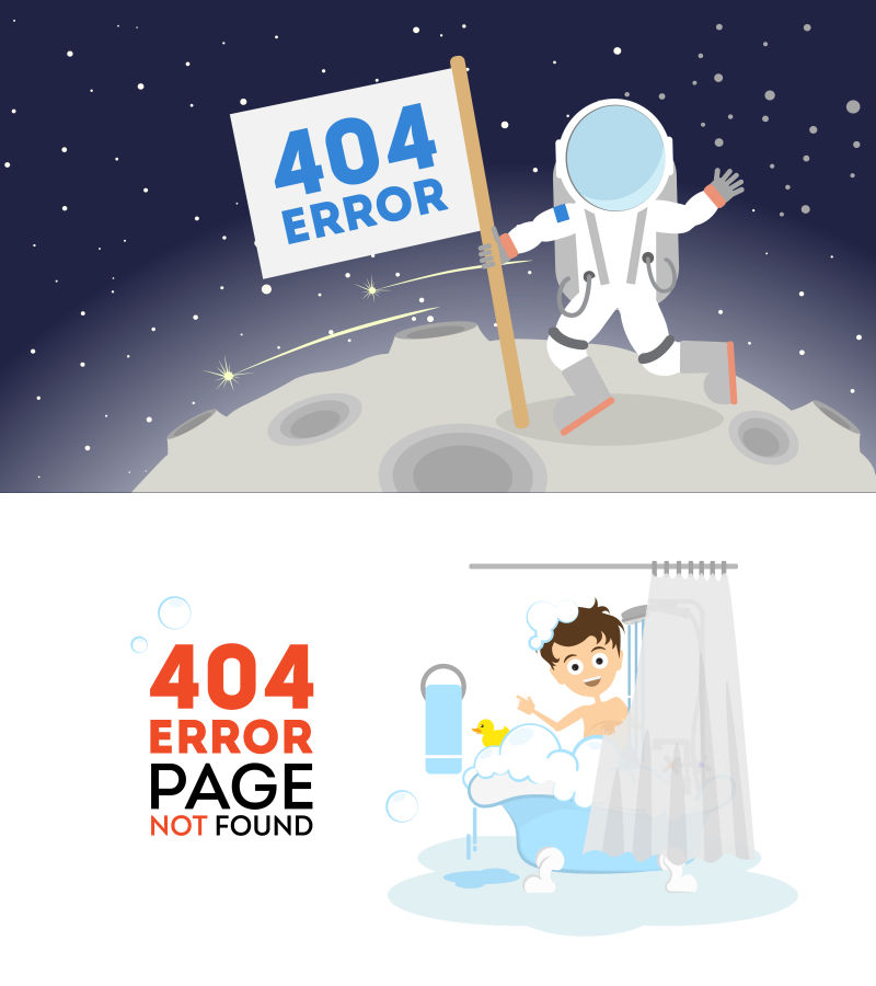 矢量的404网页错误页面
