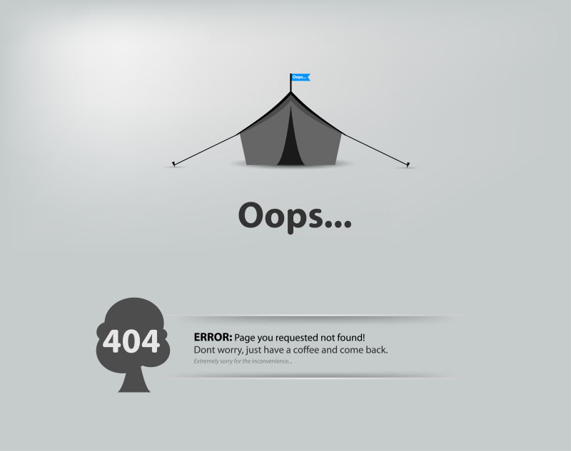 404的错误页面矢量设计