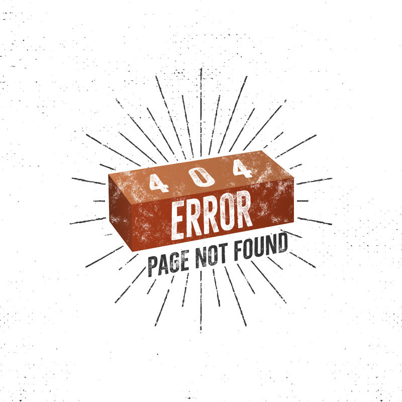 404错误方砖矢量插图