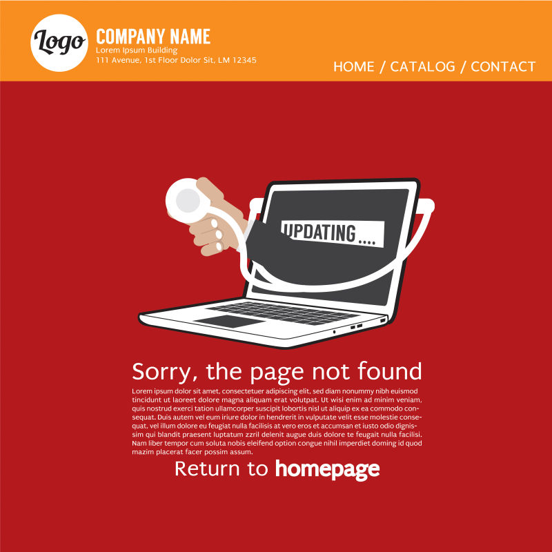 矢量404错误页面设计