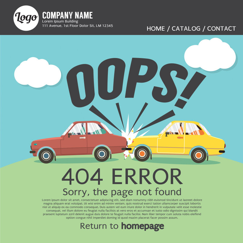 创意404错误页面插图矢量设计