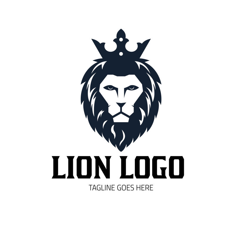 抽象矢量狮子的标志设计