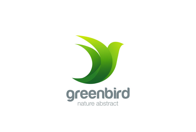 矢量商业绿色飞鸟logo标志