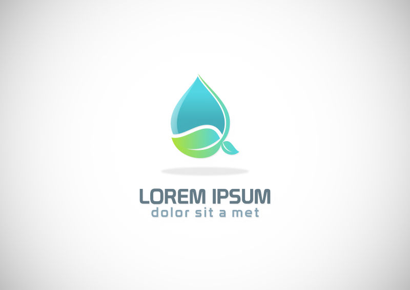 创意矢量生态水滴元素的标志设计