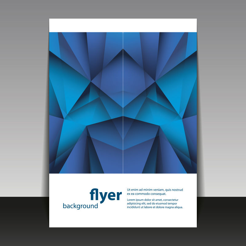 抽象矢量蓝色几何风格的现代宣传手册设计