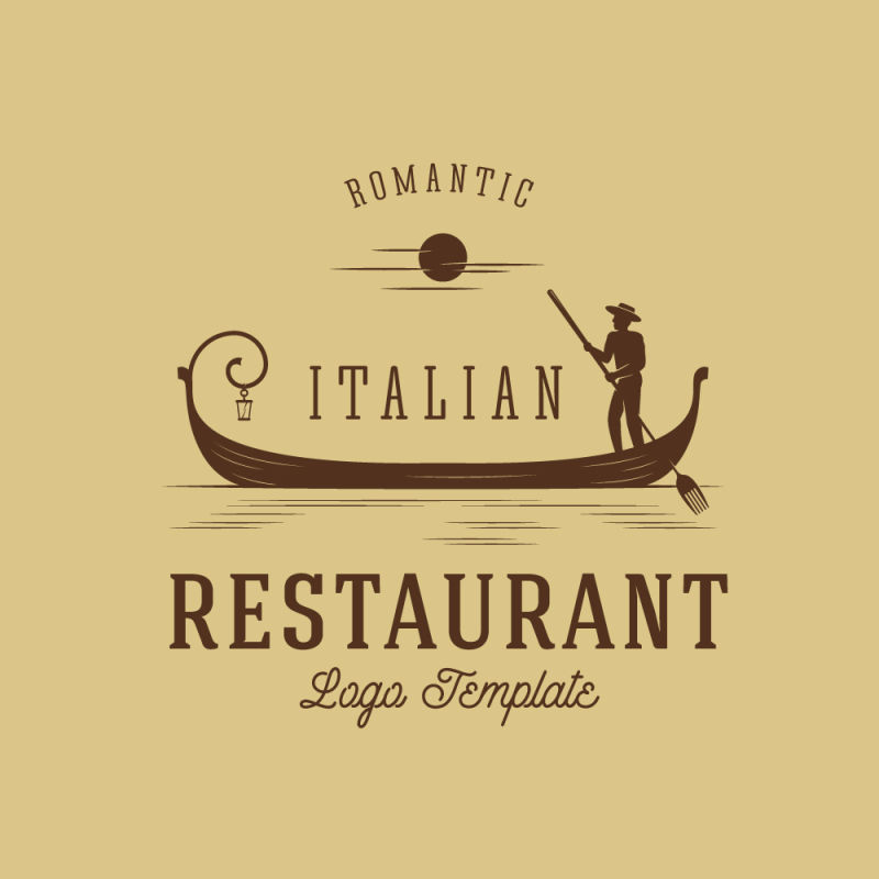 意大利餐厅菜单封面设计矢量