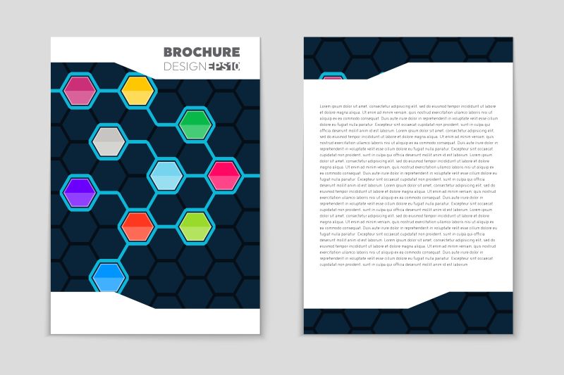 创意矢量彩色几何宣传单
