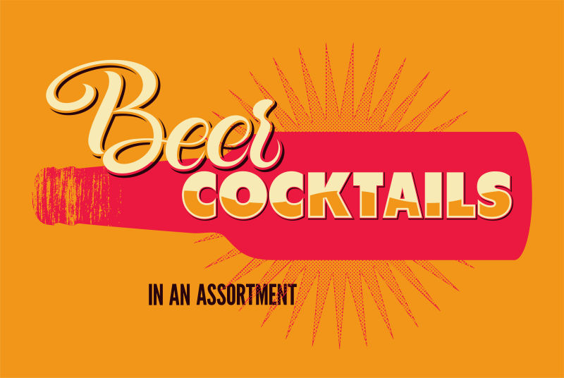 抽象矢量现代复古啤酒主题平面海报设计