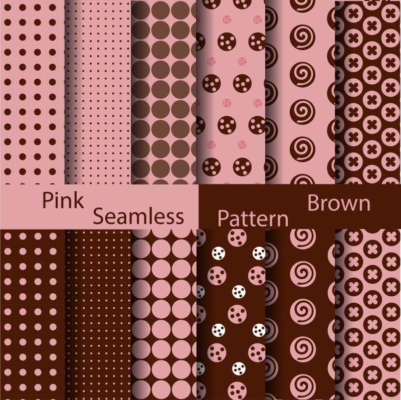 创意矢量粉色圆点元素的无缝背景
