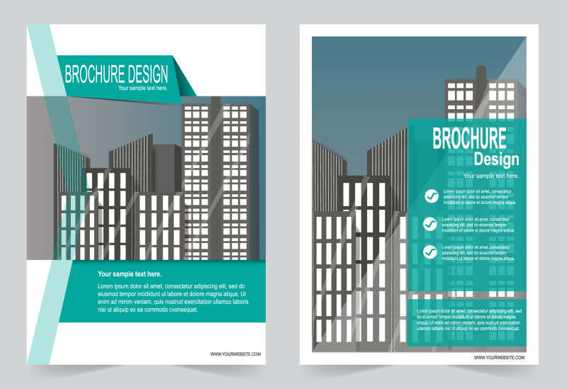 抽象城市元素矢量宣传册平面设计