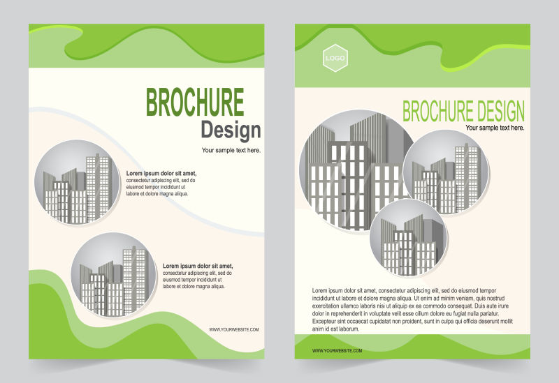 抽象矢量商业绿色宣传册设计