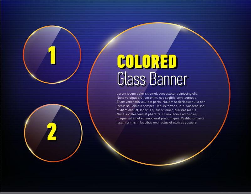 创意矢量圆形玻璃横幅设计