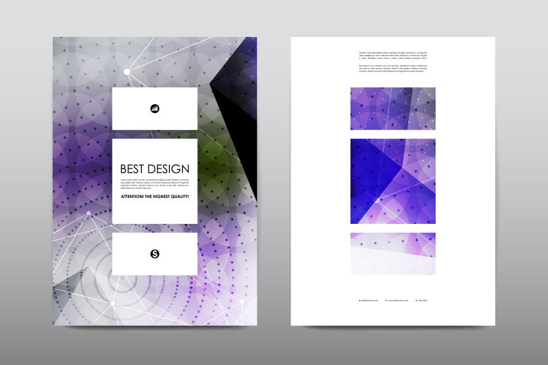 创意矢量紫色宣传册版面设计