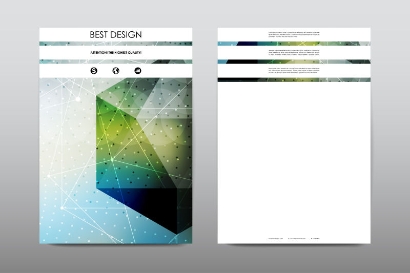 创意矢量几何布局的宣传册平面设计