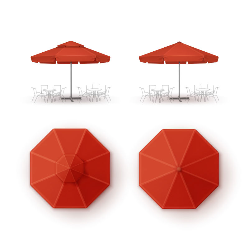 矢量红色的遮阳伞