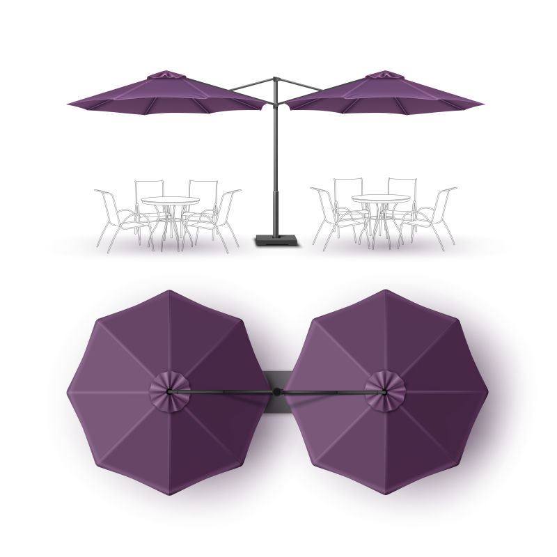 矢量紫色的遮阳伞设计