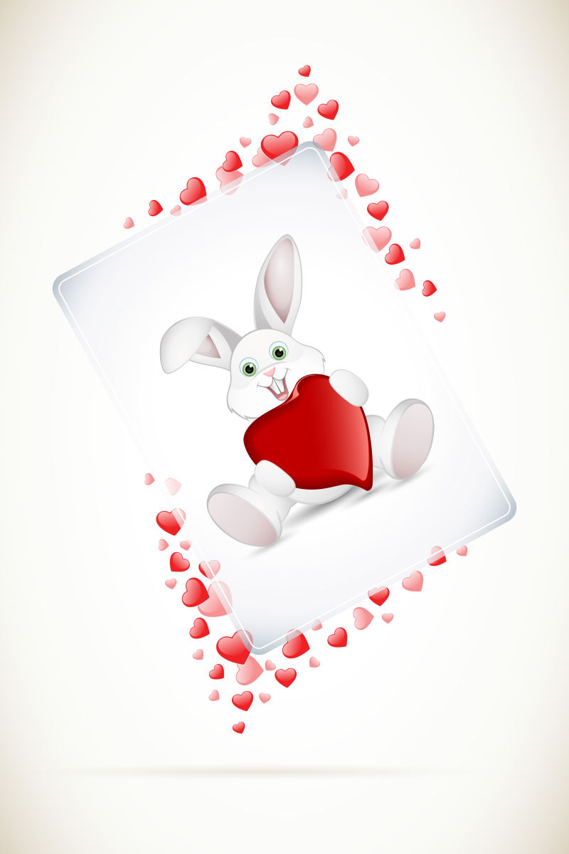 矢量兔子情人节设计