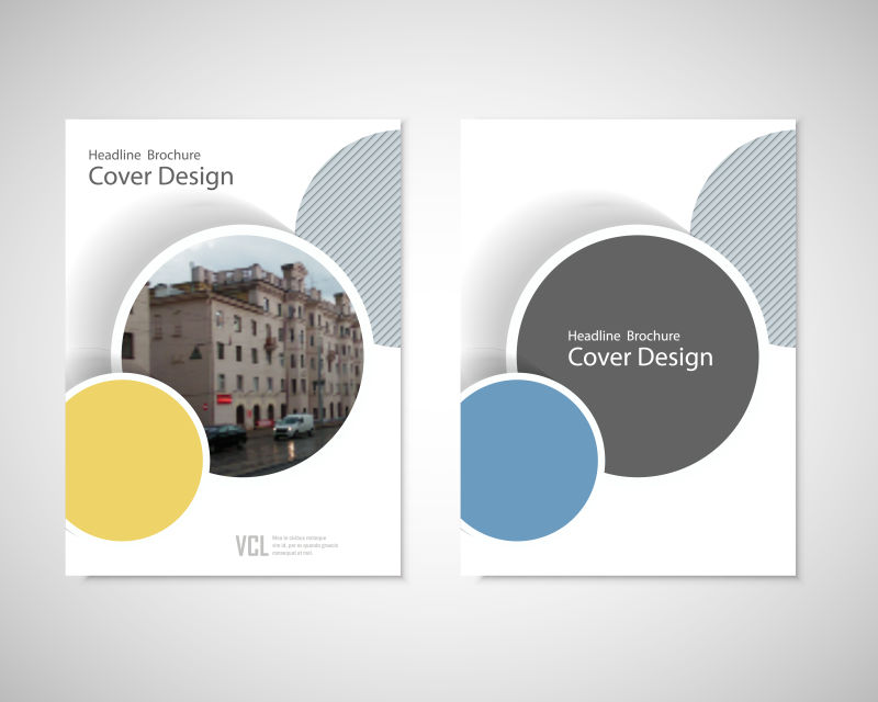 彩色圆形图案现代宣传册矢量设计
