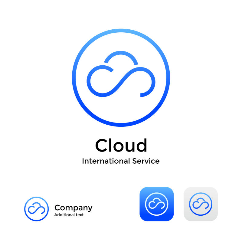 创意矢量云网络概念标志设计