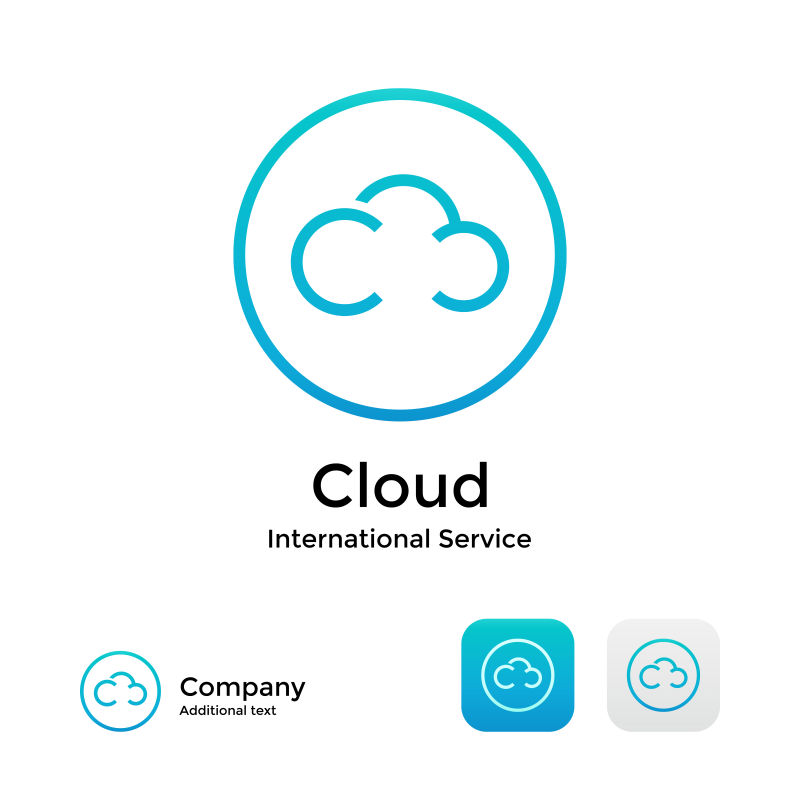创意矢量现代云网络标志设计