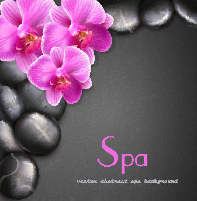 创意矢量现代花卉元素的spa背景设计