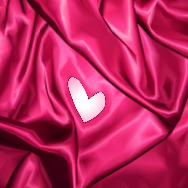 光滑优雅的粉红丝绸与心矢量