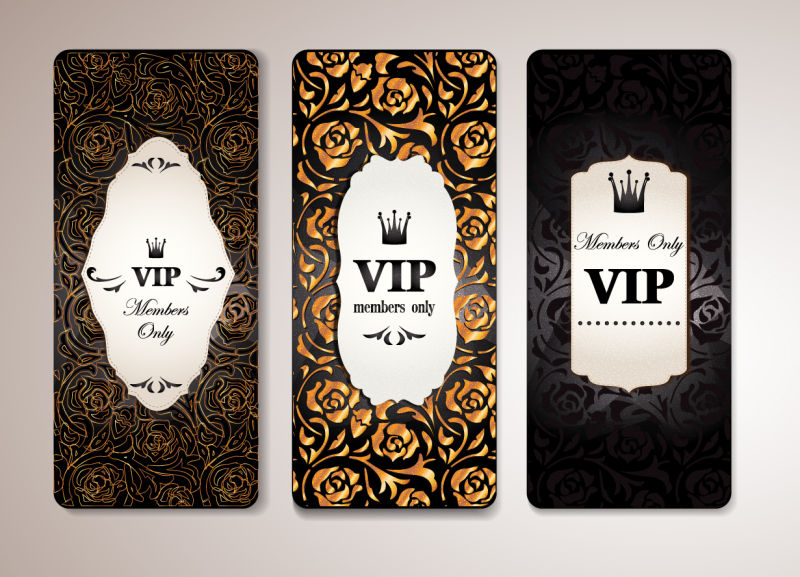 创意矢量花卉装饰的VIP卡片设计