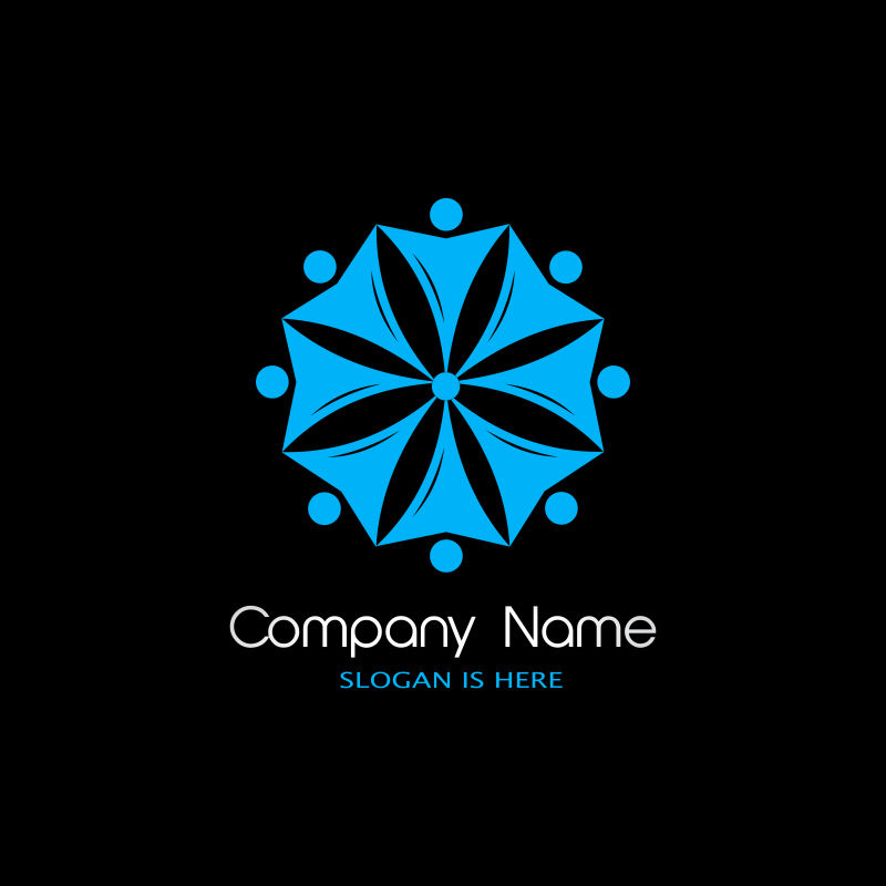 矢量蓝色人物几何商业logo标志